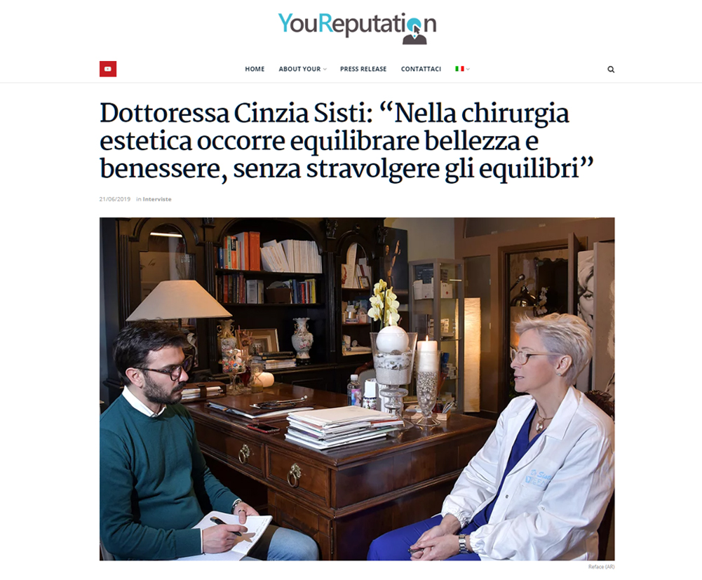 Corriere dell'Economia - Dr. Cinzia Sisti - Chirurgia e Medicina estetica, con Reface il giusto mix tra salute e bellezza